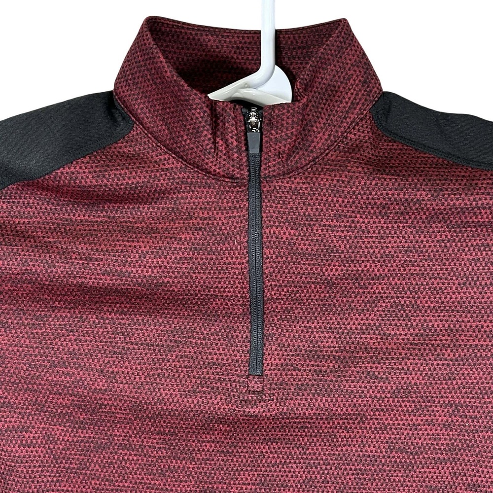 PGA Tour Golf Jacket Men's‎ Size Medium Red Black Thermal 1/4 Zip Pullover